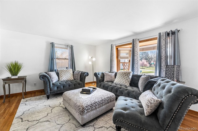 3191 S Holly Pl, Denver, CO 80222 - living room featuring healthy amount of natural light and wood finished floors
