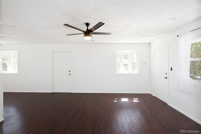 1455 W Alaska Pl, Denver, CO 80223 - foyer with ceiling fan, a textured ceiling, and wood-type flooring