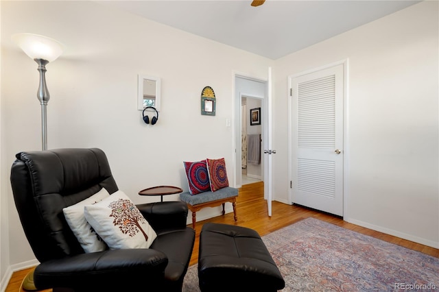 sitting room featuring wood-type flooring