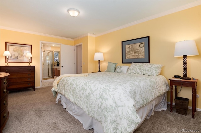 10366 E Ida Ave, Greenwood Village, CO 80111 - carpeted bedroom with ornamental molding, baseboards, and ensuite bathroom