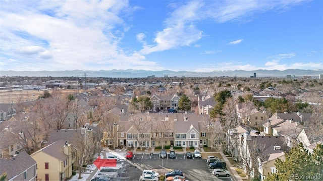 aerial view with a mountain view