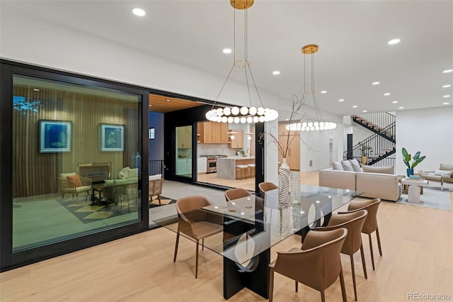171 S Dexter St, Denver, CO 80246 - dining area with light wood-style floors and recessed lighting