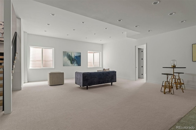 171 S Dexter St, Denver, CO 80246 - carpeted living room featuring recessed lighting and baseboards