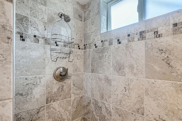 room details with a tile shower