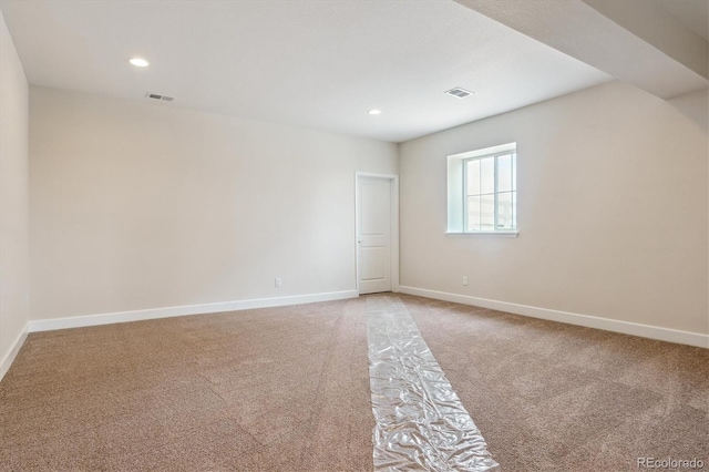 4978 Hickory Oaks St, Castle Rock, CO 80104 - spare room with light colored carpet, baseboards, and recessed lighting