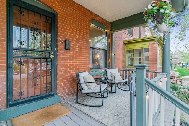 wooden deck with a porch