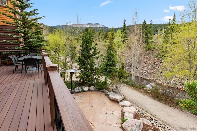 200 Rachel Ln, Breckenridge, CO 80424 - deck with outdoor dining area and a mountain view