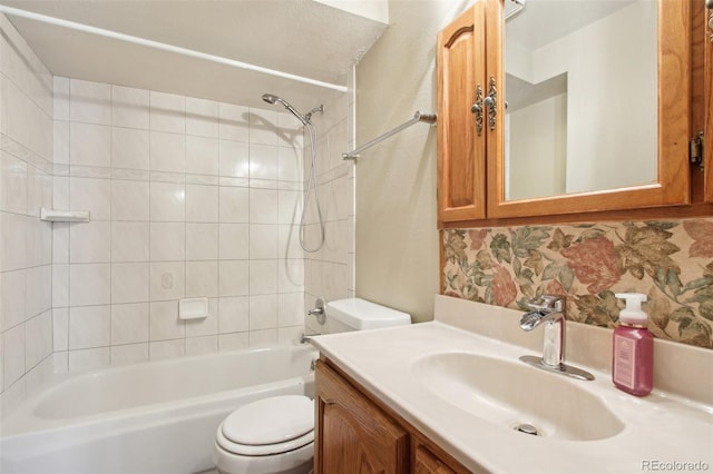 10469 Christopher Dr, Conifer, CO 80433 - bathroom with toilet, shower / washtub combination, and vanity