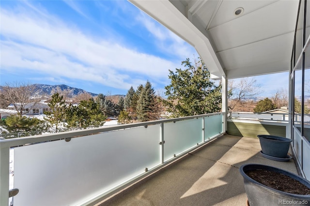 balcony with a mountain view