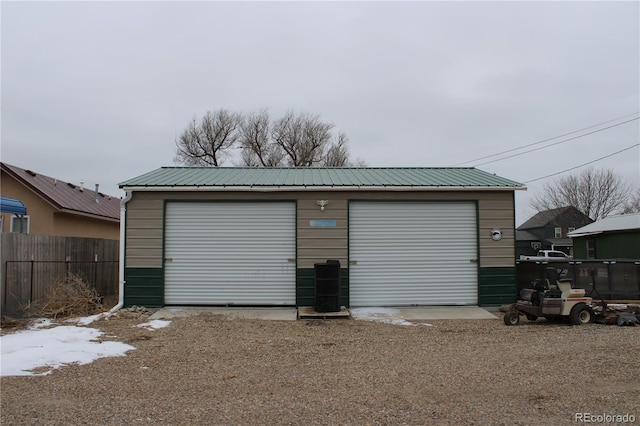 view of garage