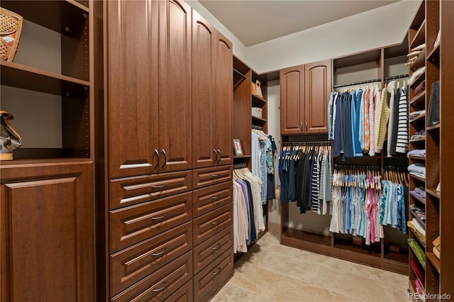 view of walk in closet