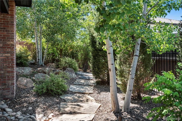 view of yard featuring fence