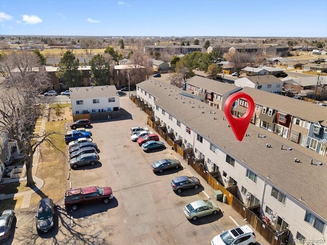 bird's eye view with a residential view