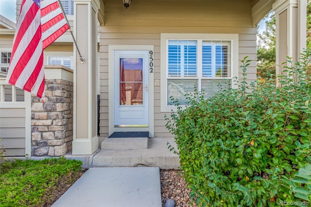 view of doorway to property