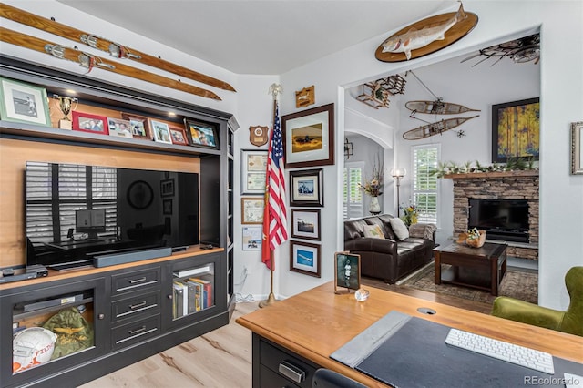 living room featuring hardwood / wood-style flooring