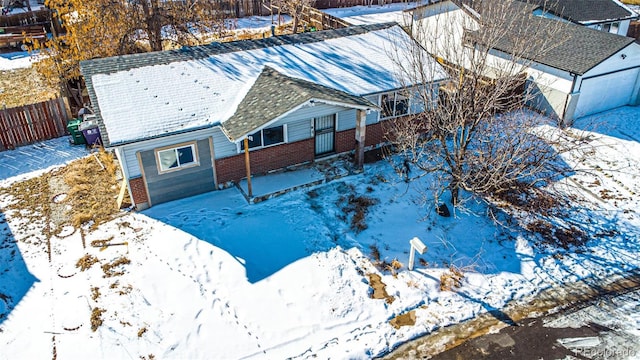 view of snowy aerial view