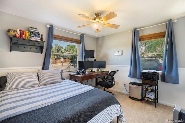7780 S Kendall Blvd, Littleton, CO 80128 - carpeted bedroom with a ceiling fan and an office area