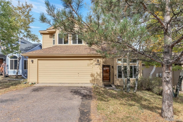 view of front of home with a garage