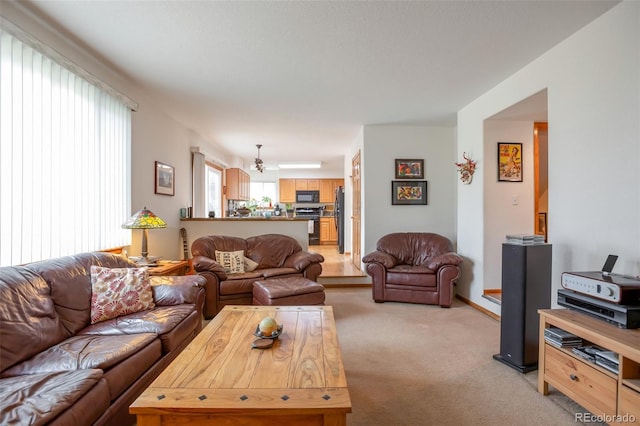 view of carpeted living room