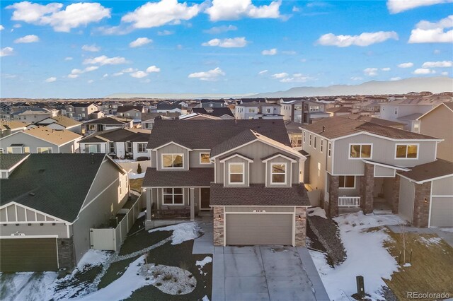 9926 Hidden Ranch Ct, Peyton, CO 80831 - snowy aerial view with a residential view