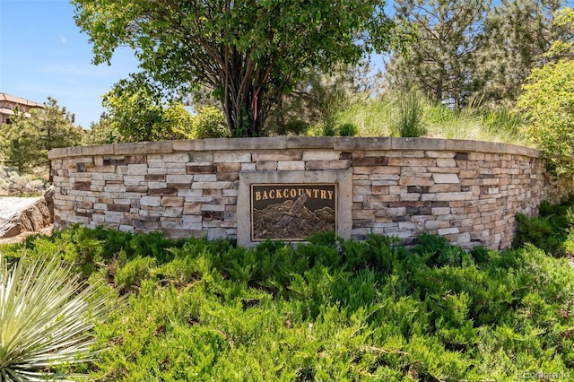 view of community sign