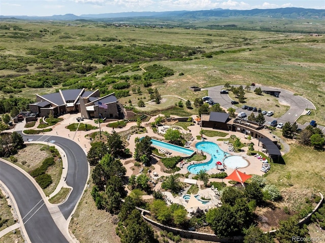 aerial view featuring a mountain view