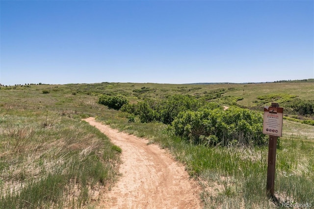 view of road featuring a rural view