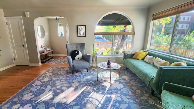 sitting room featuring hardwood / wood-style flooring