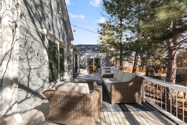 deck featuring an outdoor hangout area