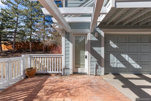 entrance to property with a garage