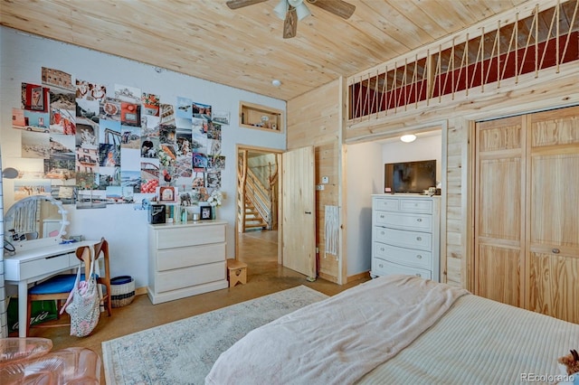 24700 US Highway 285, Buena Vista, CO 81211 - bedroom with wood ceiling, ceiling fan, and ensuite bath