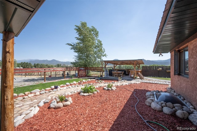 24700 US Highway 285, Buena Vista, CO 81211 - fenced backyard with a mountain view and a patio