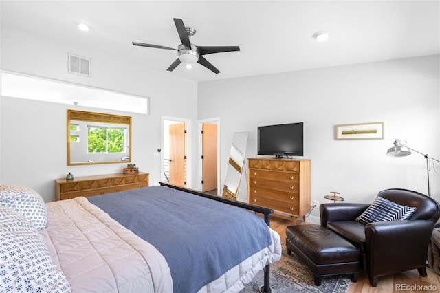 2669 N Cherry St, Denver, CO 80207 - bedroom featuring wood finished floors and ceiling fan