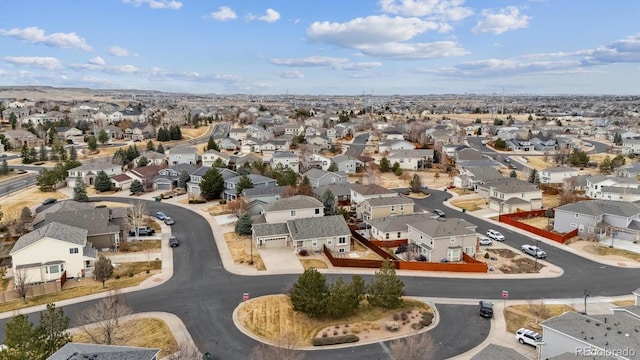 drone / aerial view with a residential view