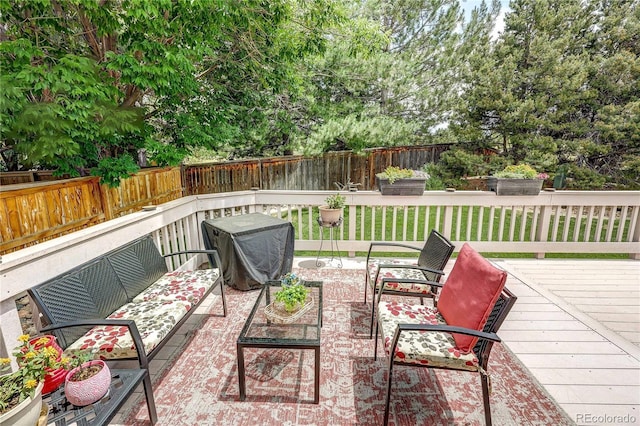 10292 Nickolas Ave, Highlands Ranch, CO 80130 - fenced backyard with a wooden deck