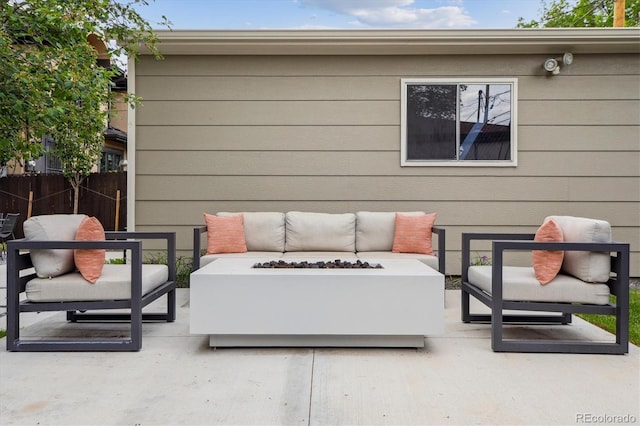 1526 S Gaylord St, Denver, CO 80210 - view of patio with an outdoor living space with a fire pit