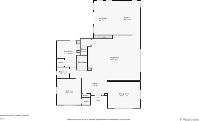 1526 S Gaylord St, Denver, CO 80210 - room layout