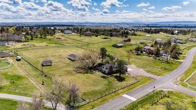 aerial view of sparsely populated area with agricultural land