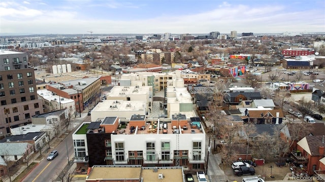 aerial view with a city view