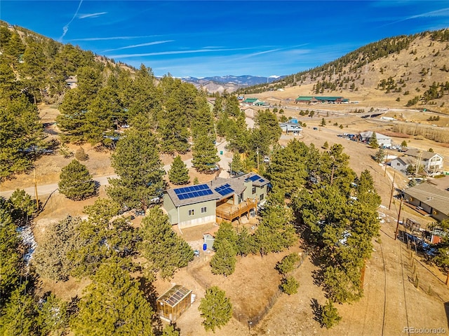 bird's eye view featuring a mountain view