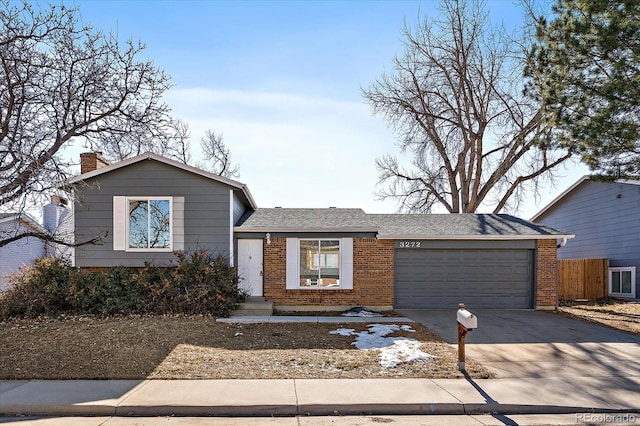 view of front of house with a garage