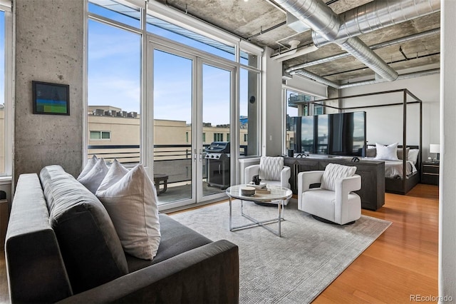 1401 Wewatta St Unit 911, Denver, CO 80202 - living area with wood finished floors