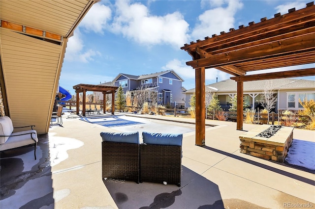 view of patio / terrace with a pergola