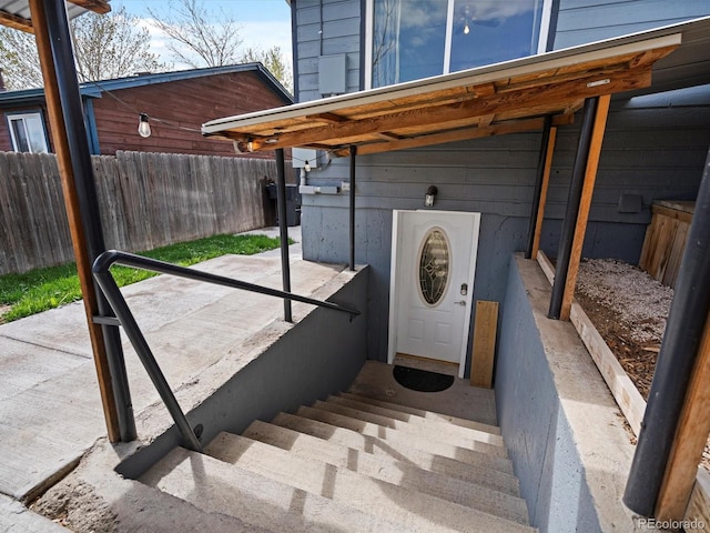 exterior space featuring fence