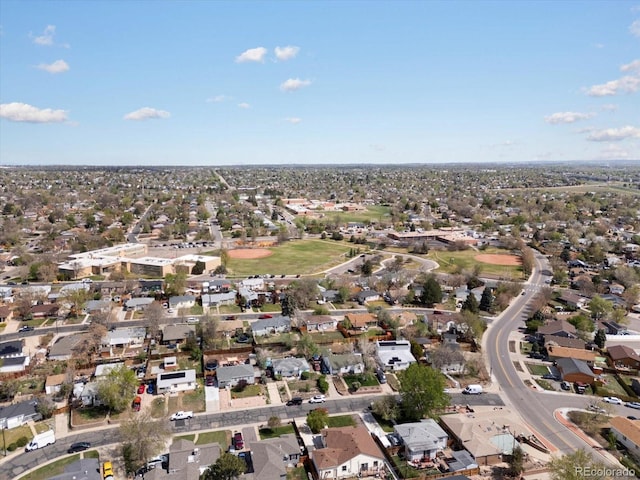 drone / aerial view with a residential view