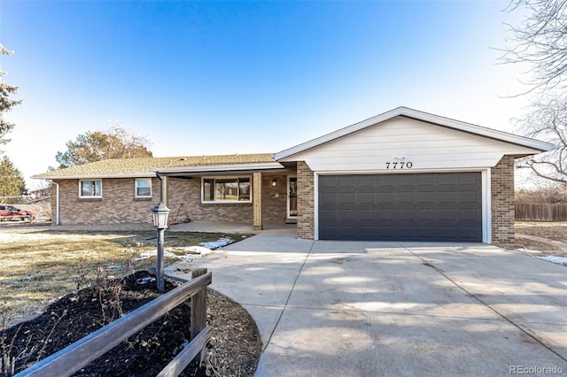 ranch-style home with a garage