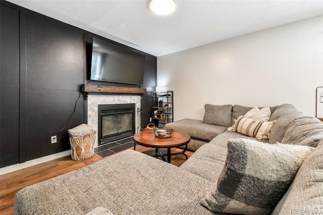 1024 Bromefield Dr, Fountain, CO 80817 - living room with wood finished floors and a fireplace