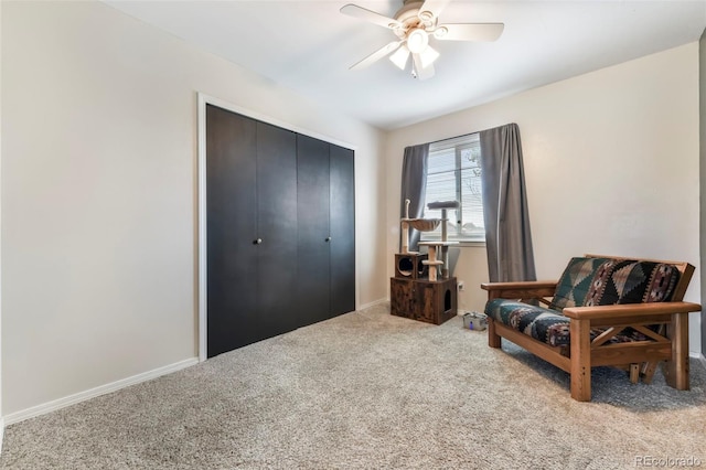 1024 Bromefield Dr, Fountain, CO 80817 - sitting room featuring carpet flooring and a ceiling fan