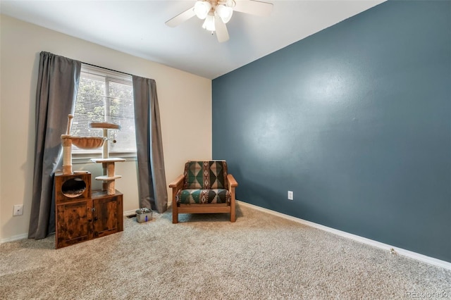 1024 Bromefield Dr, Fountain, CO 80817 - living area with a ceiling fan and carpet floors