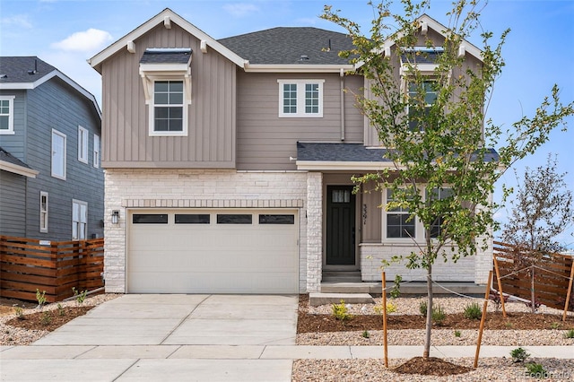 craftsman-style house with a garage